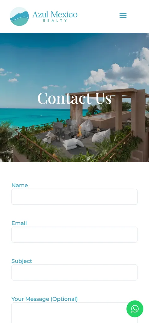 Azul Mexico Realty mobile website, screen 3