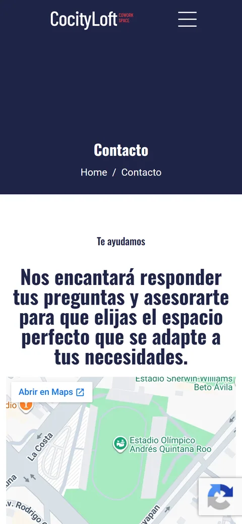 Sitio de Cocity Loft en movil, pantalla 3