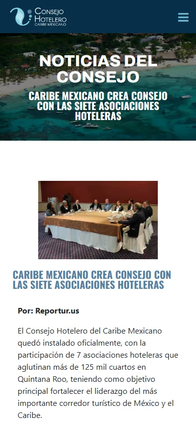 Consejo Hotelero Del Caribe Mexicano mobile website, screen 2