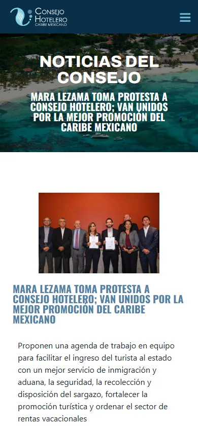 Consejo Hotelero Del Caribe Mexicano mobile website, screen 4