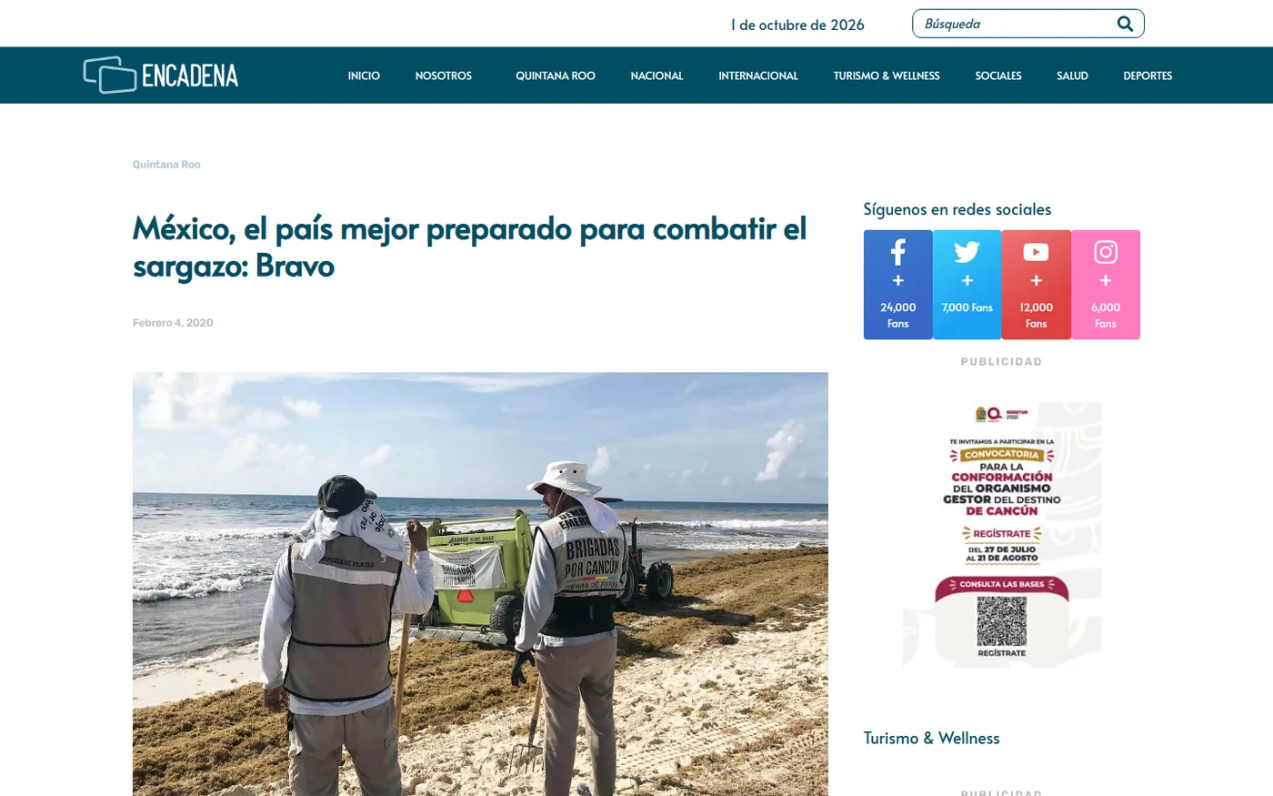Sitio de Encadena Noticias en escritorio, pantalla 4