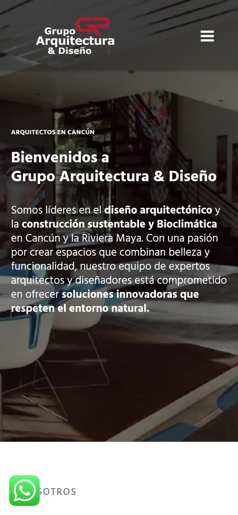 Grupo Arquitectura & Diseño mobile website, screen 1