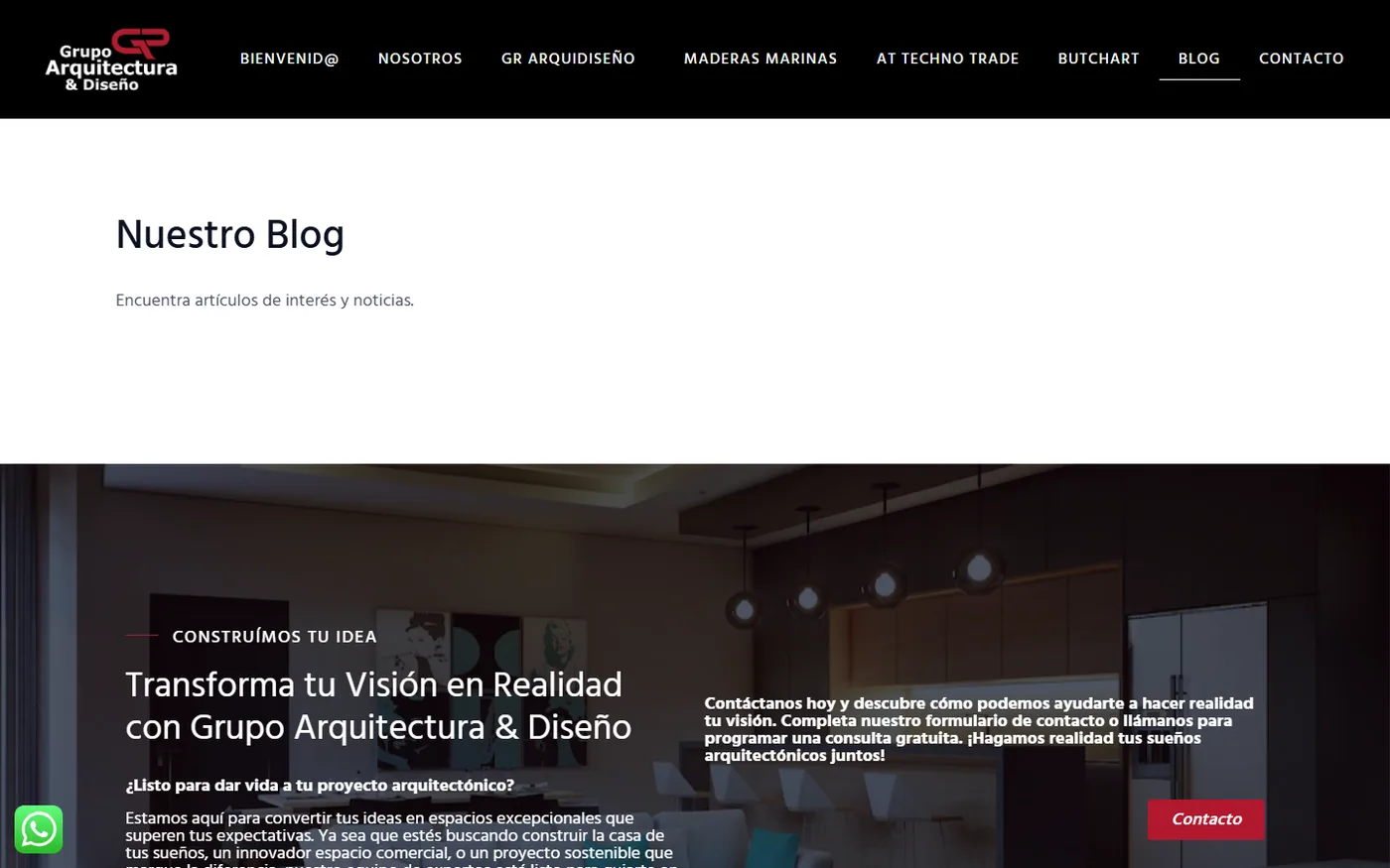 Grupo Arquitectura & Diseño desktop website, screen 2