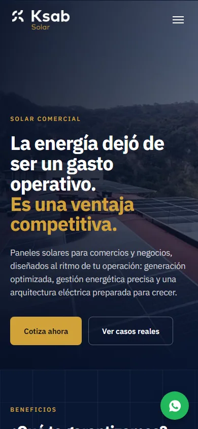 Sitio de Grupo Ksab en movil, pantalla 2