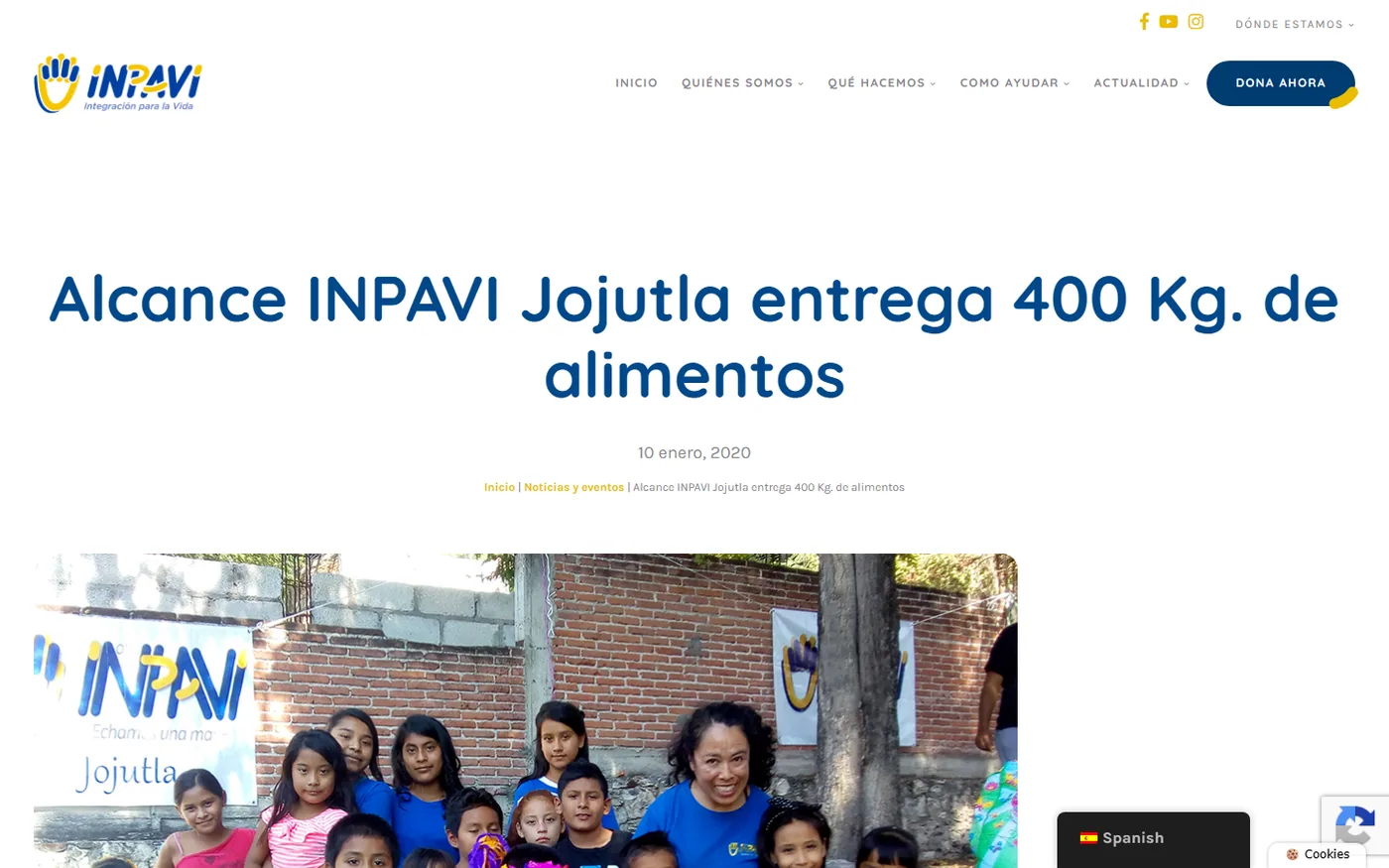 Sitio de INPAVI en escritorio, pantalla 3