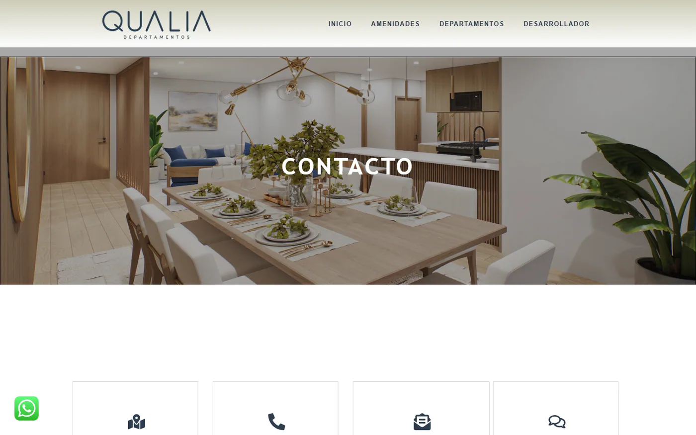 Sitio de Qualia Departamentos en escritorio, pantalla 2