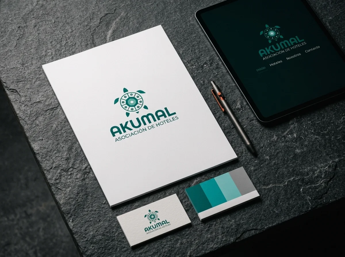 Mockup de identidad corporativa y papelería de marca diseñada por One Man Studio